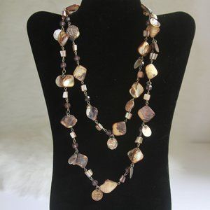 Single Strand Metal and Nugget Neckalce